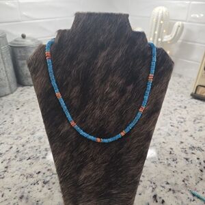 New Campitos Turquoise And Spiny Oyster Necklace